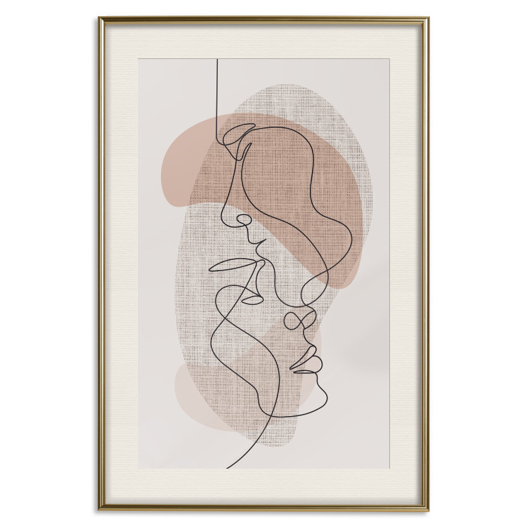 Poster Sensitivity of Lines - lineart of a loving couple in an abstract style background 138765 additionalImage 27