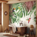 Wall Mural Merry birds - graphics with parrots sitting among tropical leaves 142065 additionalThumb 8