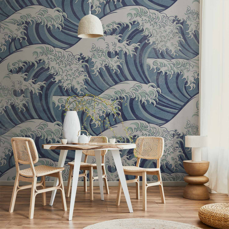 Wall Mural The stormy sea in Kanagwa - uniform sea waves in Japanese style 142465 additionalImage 6