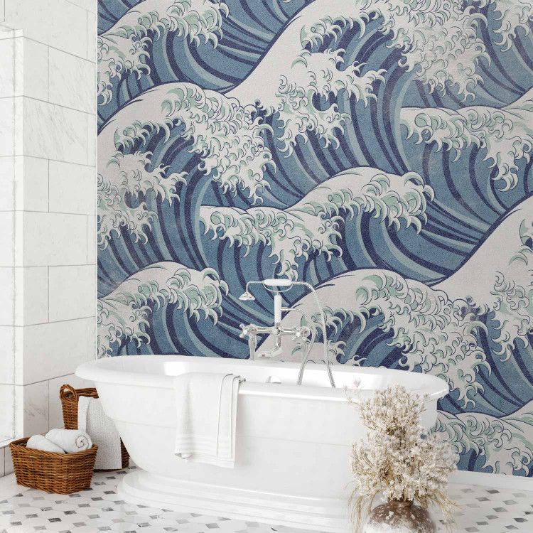 Wall Mural The stormy sea in Kanagwa - uniform sea waves in Japanese style 142465 additionalImage 8