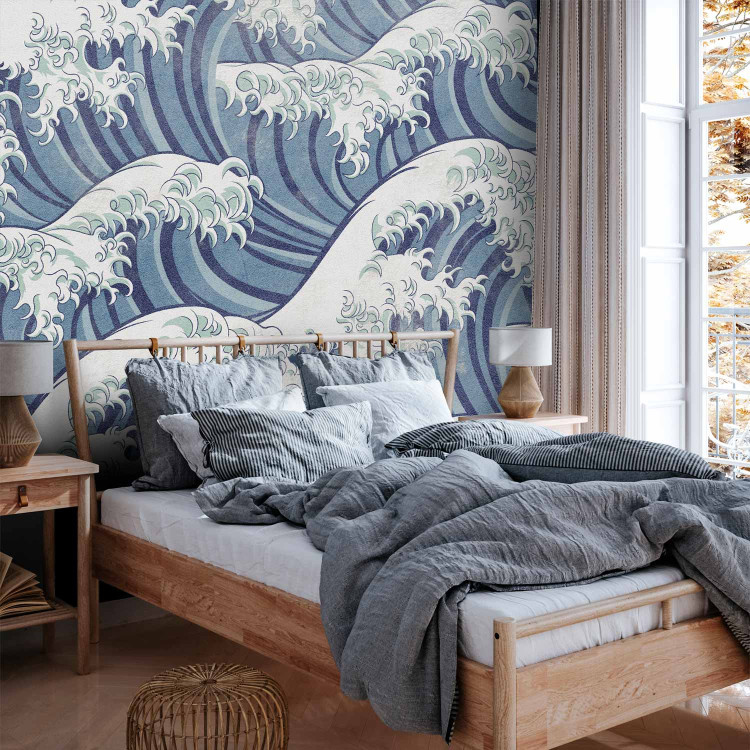 Wall Mural The stormy sea in Kanagwa - uniform sea waves in Japanese style 142465 additionalImage 2
