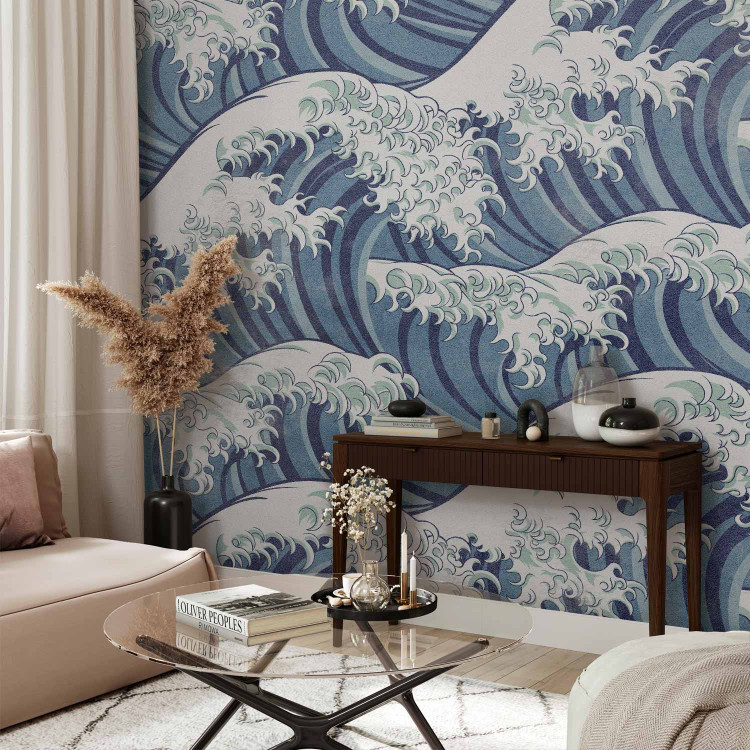 Wall Mural The stormy sea in Kanagwa - uniform sea waves in Japanese style 142465