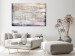Canvas Art Print Horizontal Abstraction (1-piece) - horizontal arrangement of beige hues 143865 additionalThumb 3