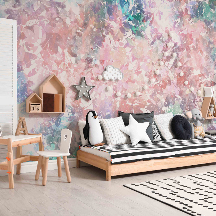 Wall Mural Magic garden - spring branches and leaves in pastel colours 144665 additionalImage 5