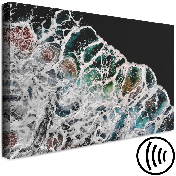 Canvas Art Print Water Abstraction (1-piece) - colorful foamy waves of black water 145165 additionalImage 6