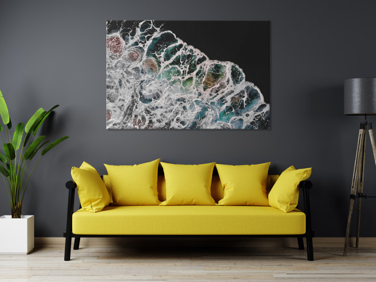 Canvas Art Print Water Abstraction (1-piece) - colorful foamy waves of black water 145165 additionalImage 3
