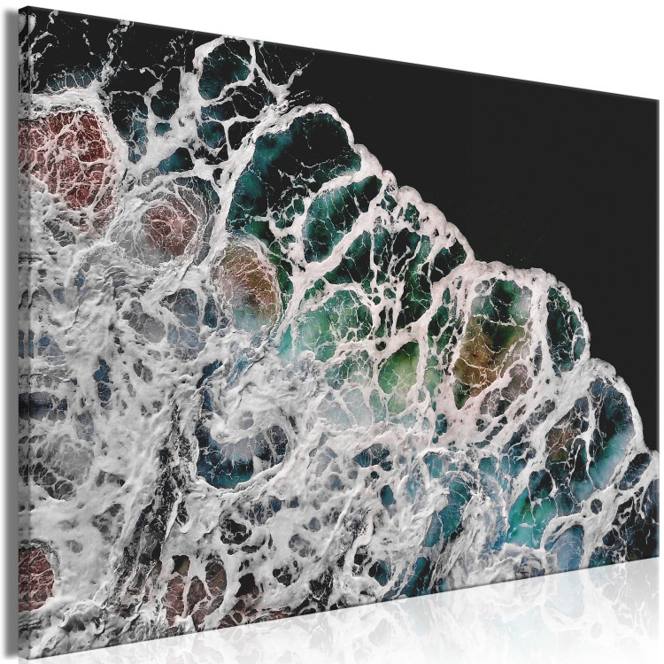 Canvas Art Print Water Abstraction (1-piece) - colorful foamy waves of black water 145165 additionalImage 2