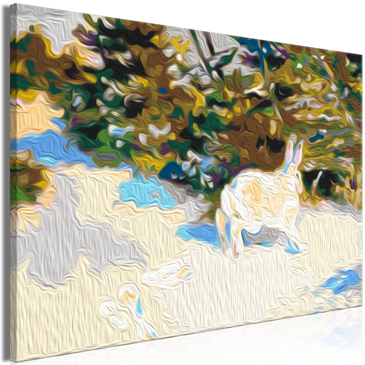 Paint by number Winter Games - White Hare in the Snow, a Clearing With Trees 148465 additionalImage 3