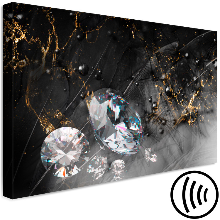 Canvas Print Abstraction with Diamonds (1-piece) - crystals on a black-gold background 148965 additionalImage 6