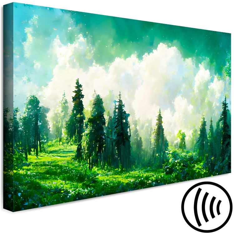 Canvas Print Mountain Landscape - Trees on a Mountain Slope Painted With Watercolor 149865 additionalImage 6