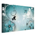 Large canvas print Turquoise Dream - Flowers and Leaves on a Blue Background Full of Sparkle [Large Format] 151265 additionalThumb 3