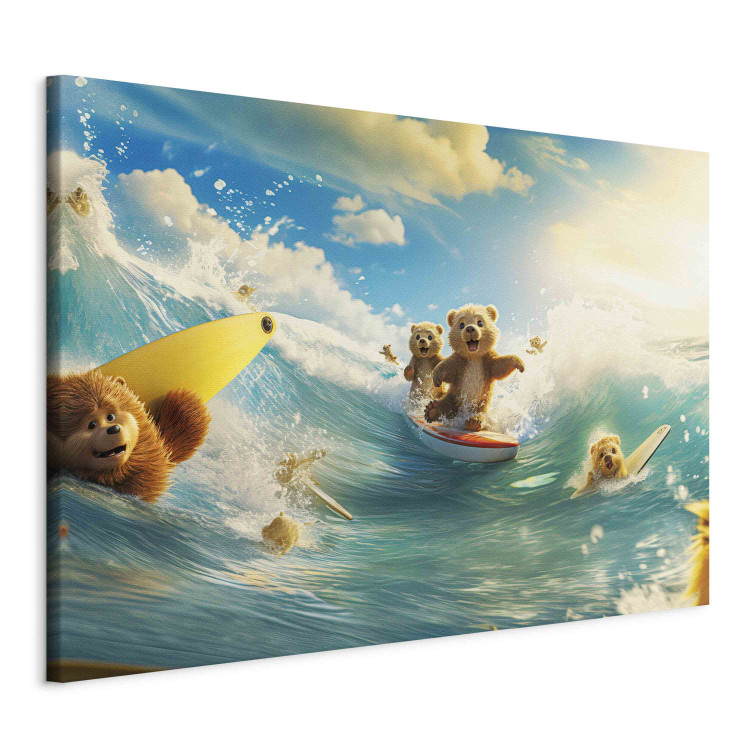 Large canvas print Floating Animals - Summer Vacation Time Spent Surfing the Waves [Large Format] 151565 additionalImage 3