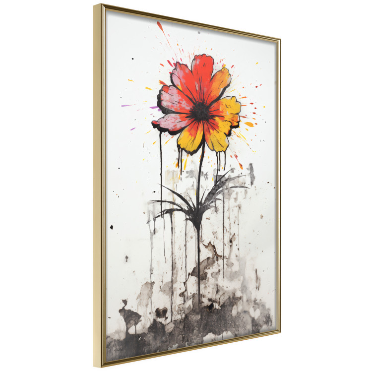 Wall Poster Graffiti Flower - Colorful Composition on the Wall in Banksy Style 151765 additionalImage 7