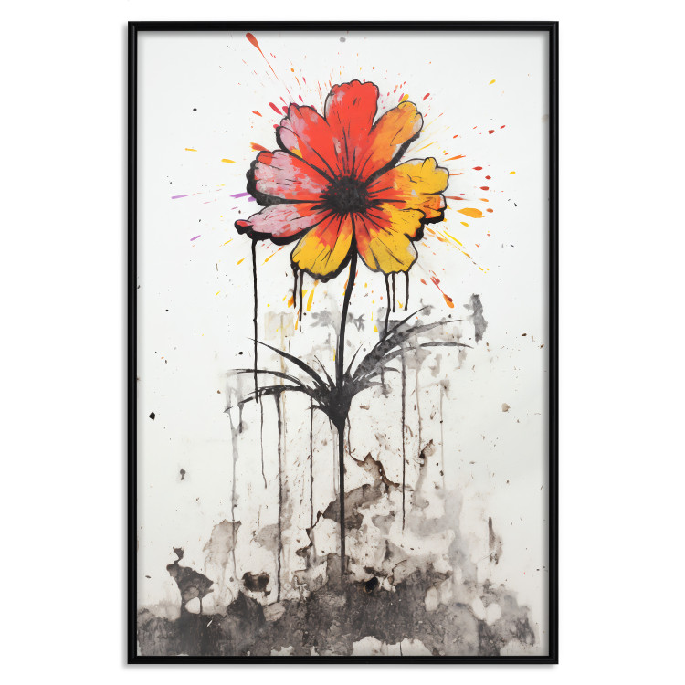 Wall Poster Graffiti Flower - Colorful Composition on the Wall in Banksy Style 151765 additionalImage 14