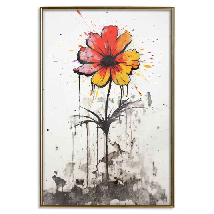 Wall Poster Graffiti Flower - Colorful Composition on the Wall in Banksy Style 151765 additionalImage 17