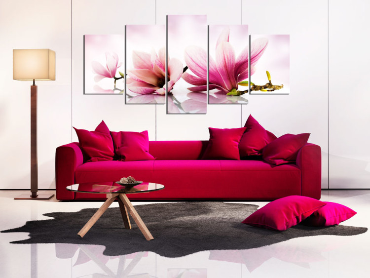 Canvas Magnolias: pink flowers 50065 additionalImage 3