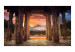 Photo Wallpaper Sunset in India - temple architecture with mountain landscape 59965 additionalThumb 1