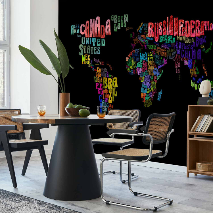 Photo Wallpaper Colorful Journeys - Colorful World Map with Described Continents 60065 additionalImage 7