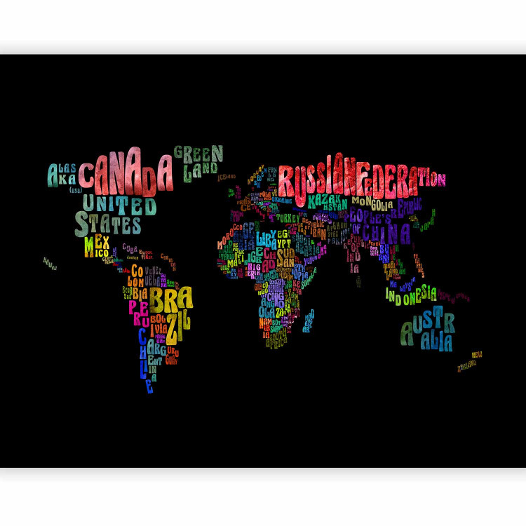 Photo Wallpaper Colorful Journeys - Colorful World Map with Described Continents 60065 additionalImage 5