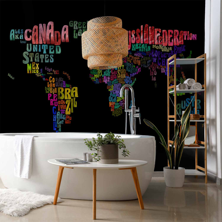 Photo Wallpaper Colorful Journeys - Colorful World Map with Described Continents 60065 additionalImage 8