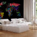 Photo Wallpaper Colorful Journeys - Colorful World Map with Described Continents 60065
