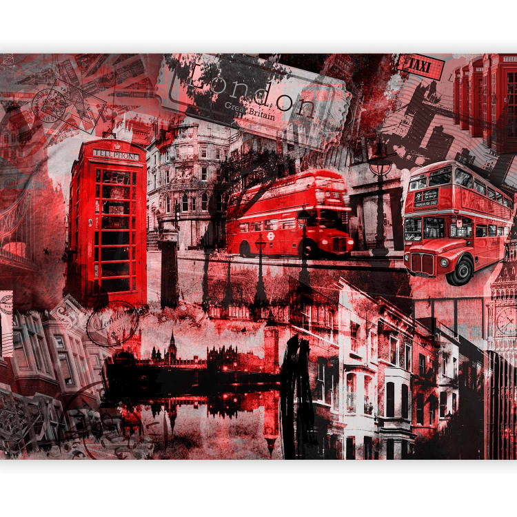 Photo Wallpaper London United Kingdom - collage with city buses and architecture 97065 additionalImage 5