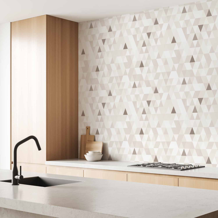 Modern Wallpaper Shimmering Triangles (Beige) 108275 additionalImage 9