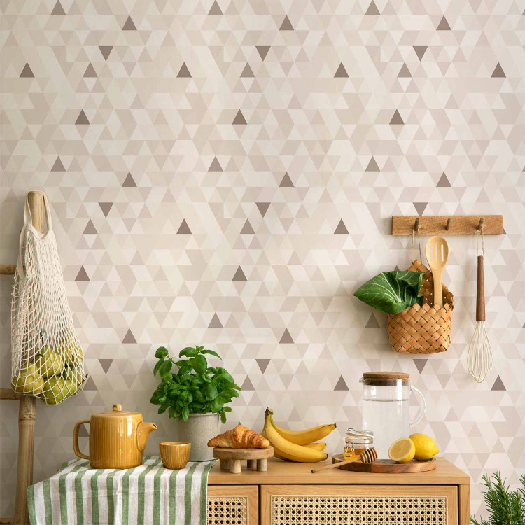 Modern Wallpaper Shimmering Triangles (Beige) 108275 additionalImage 8