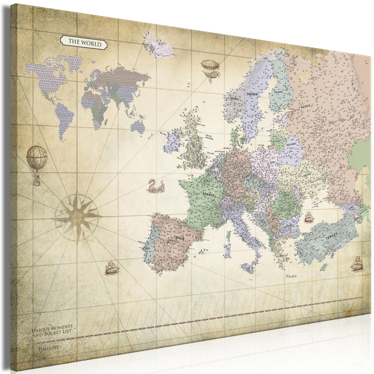 Canvas Print Map of Europe (1 Part) Wide 114075 additionalImage 2
