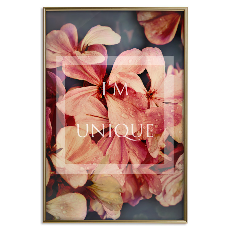 Wall Poster I'm unique - English text on a background of colorful flower petals 114375 additionalImage 20