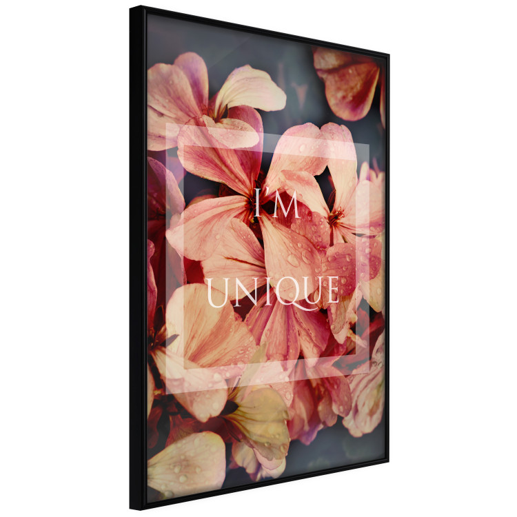 Wall Poster I'm unique - English text on a background of colorful flower petals 114375 additionalImage 10