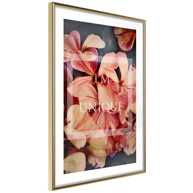 Wall Poster I'm unique - English text on a background of colorful flower petals 114375 additionalImage 6