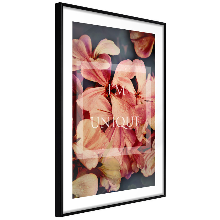 Wall Poster I'm unique - English text on a background of colorful flower petals 114375 additionalImage 11