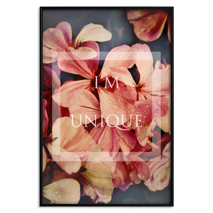 Wall Poster I'm unique - English text on a background of colorful flower petals 114375 additionalImage 18