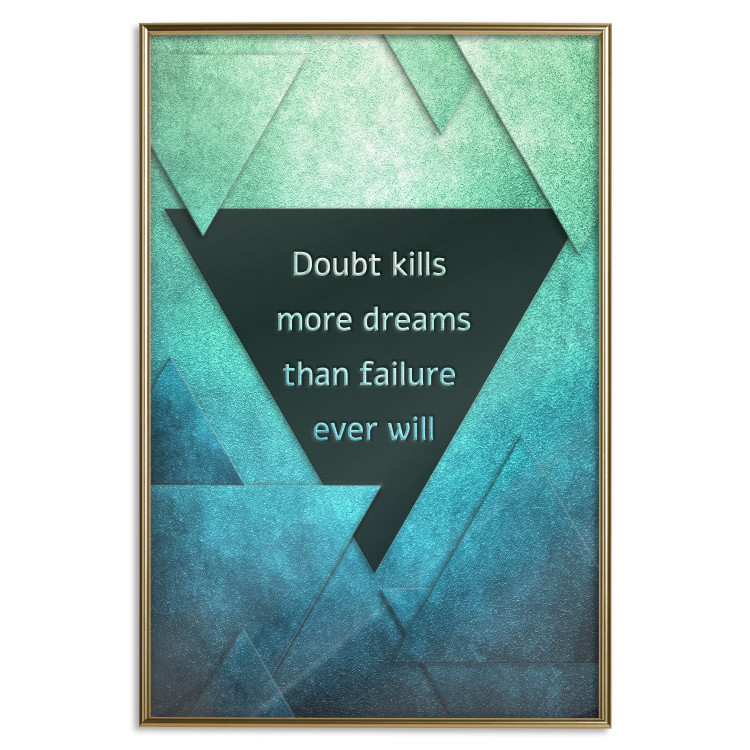 Poster Believe in Dreams - motivational English quote on a background of triangles 114575 additionalImage 16