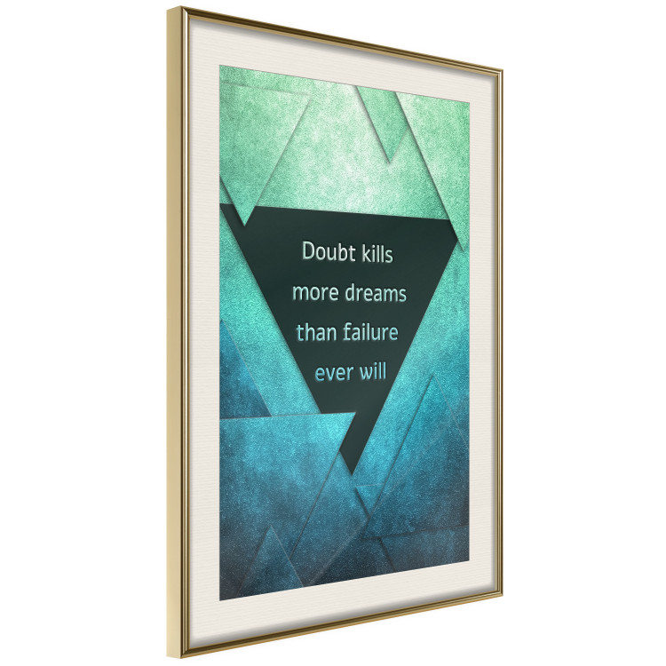Poster Believe in Dreams - motivational English quote on a background of triangles 114575 additionalImage 2