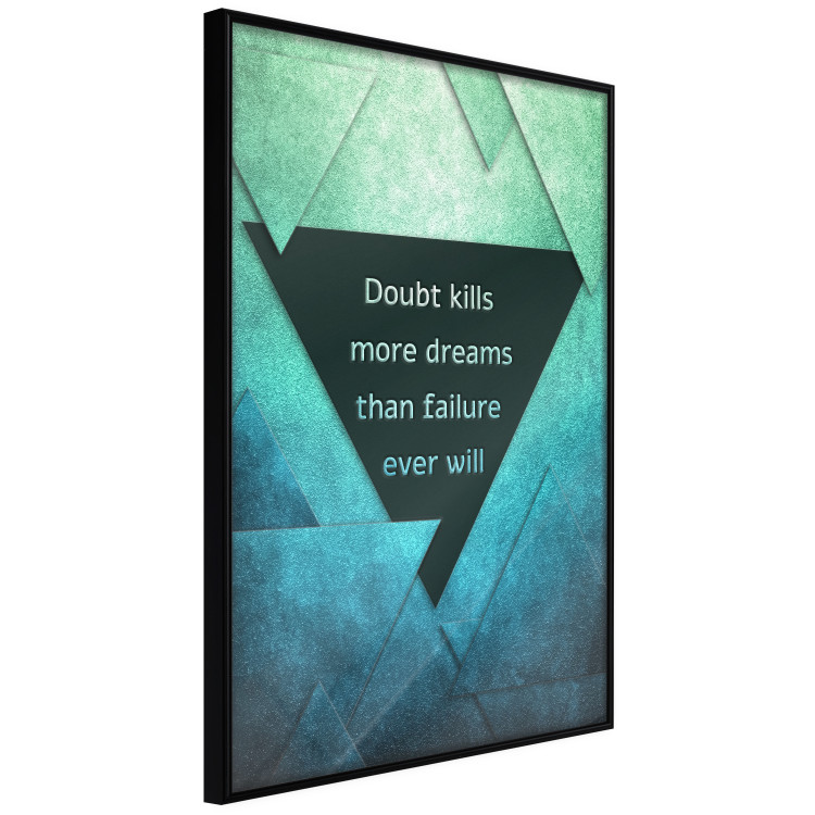 Poster Believe in Dreams - motivational English quote on a background of triangles 114575 additionalImage 12