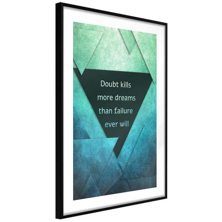 Poster Believe in Dreams - motivational English quote on a background of triangles 114575 additionalImage 11