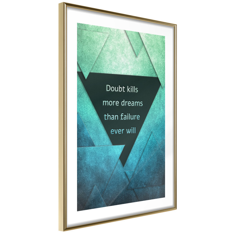 Poster Believe in Dreams - motivational English quote on a background of triangles 114575 additionalImage 6