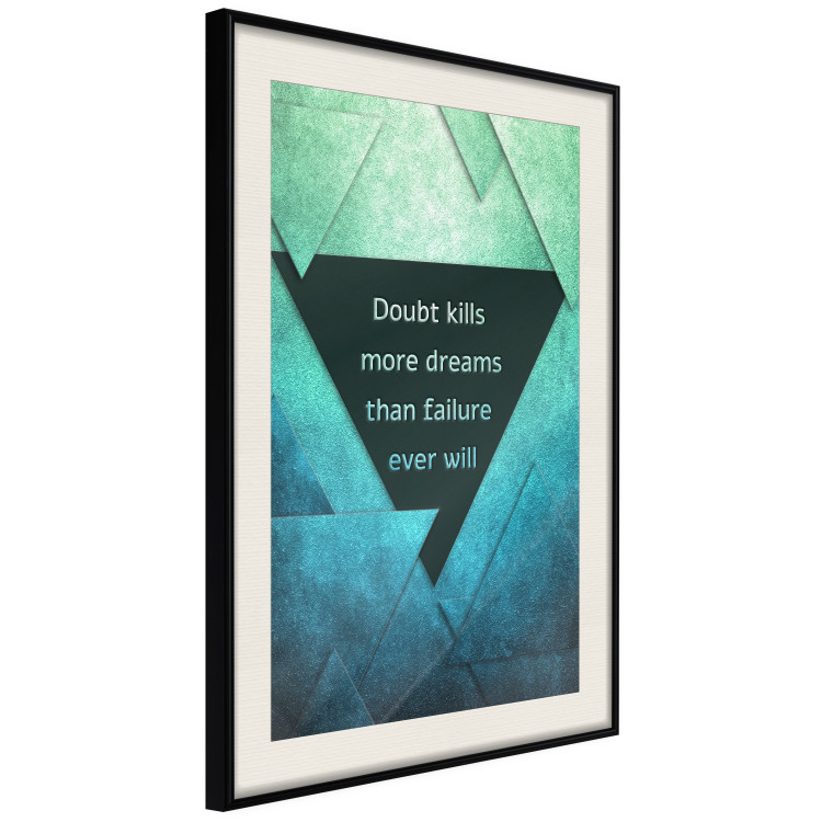 Poster Believe in Dreams - motivational English quote on a background of triangles 114575 additionalImage 3