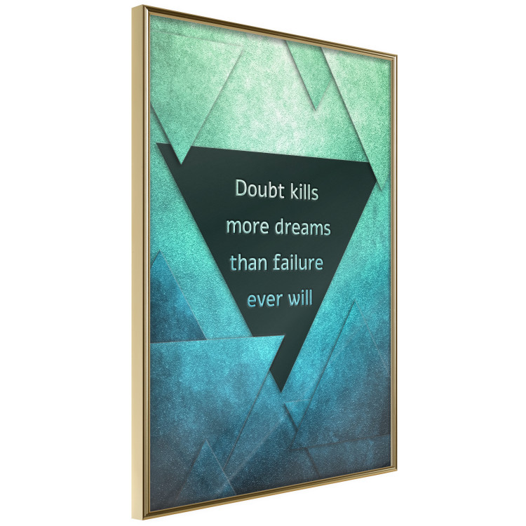 Poster Believe in Dreams - motivational English quote on a background of triangles 114575 additionalImage 12