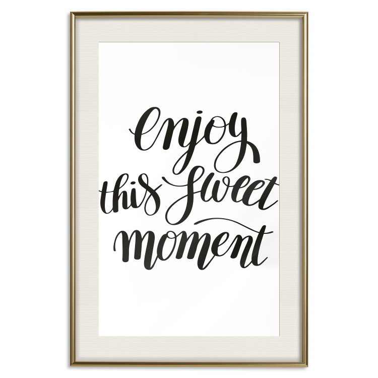 Poster Enjoy This Sweet Moment - black English text on a solid background 114675 additionalImage 27