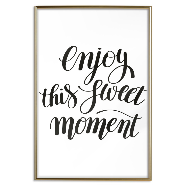 Poster Enjoy This Sweet Moment - black English text on a solid background 114675 additionalImage 16