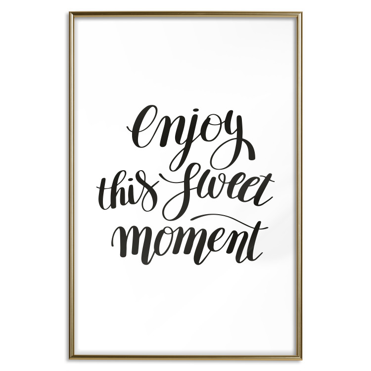 Poster Enjoy This Sweet Moment - black English text on a solid background 114675 additionalImage 19