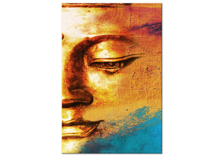 Canvas Art Print Calmness on the Face (1-part) - Portrait of Buddha Sculpture in Zen Spirit 114975