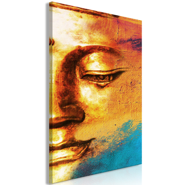 Canvas Art Print Calmness on the Face (1-part) - Portrait of Buddha Sculpture in Zen Spirit 114975 additionalImage 2