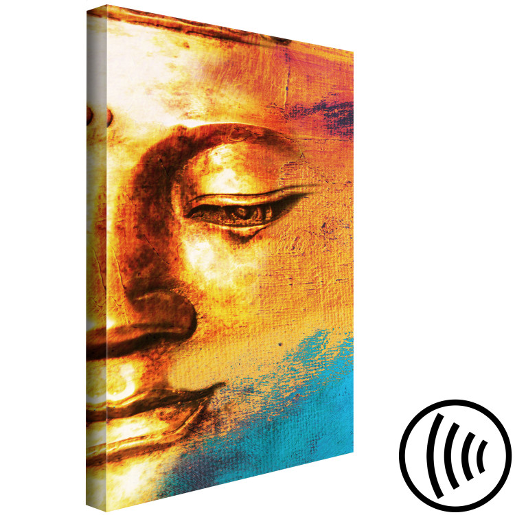 Canvas Art Print Calmness on the Face (1-part) - Portrait of Buddha Sculpture in Zen Spirit 114975 additionalImage 6