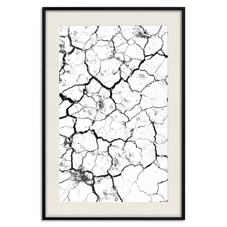 Poster Cracked earth - black and white composition with irregular texture 115075 additionalImage 18