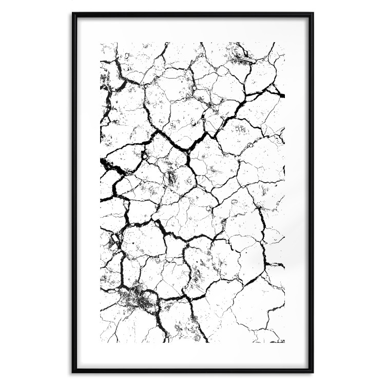 Poster Cracked earth - black and white composition with irregular texture 115075 additionalImage 15