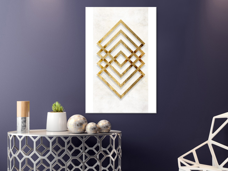 Canvas Print Symmetry of Abstraction (1-part) - Geometric Forms in Gold 117275 additionalImage 3